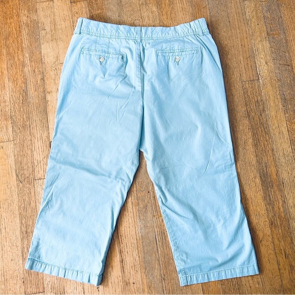 Christopher Banks Sky Blue Comfort Waist Chino Flat Front Capris sz 14  POCKETS - Picture 8 of 9